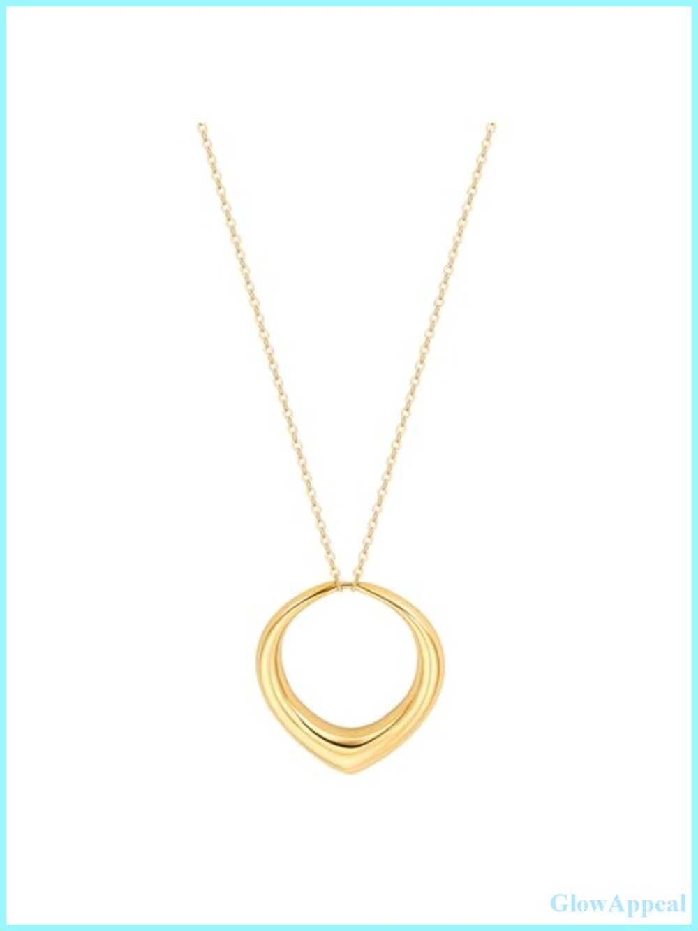 18K Gold Plated Open Circle Pendant Necklace Long Satellite Beaded Chain Women